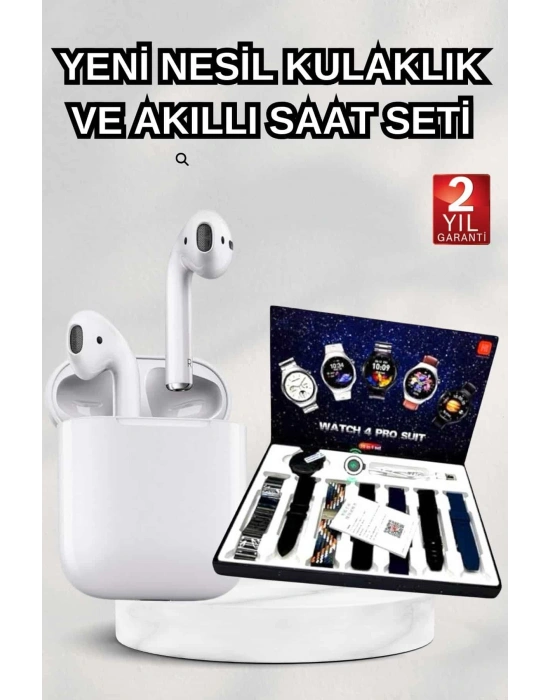 2025 Model Akıllı Saat ve 2.Nesil TWS Bluetooth Kulaklık Yüksek Ses Kaliteli