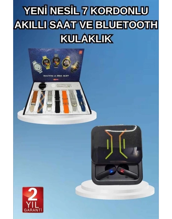 2025 Model Kablosuz Kulaklık ve Yeni Nesil Akıllı Saat Metal Kayış Plastik Kayış