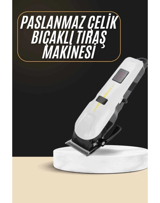 2025 Model Şarjlı Dijital Saç Sakal Tıraş Makinesi Islak Kuru Kullanıma Uygun