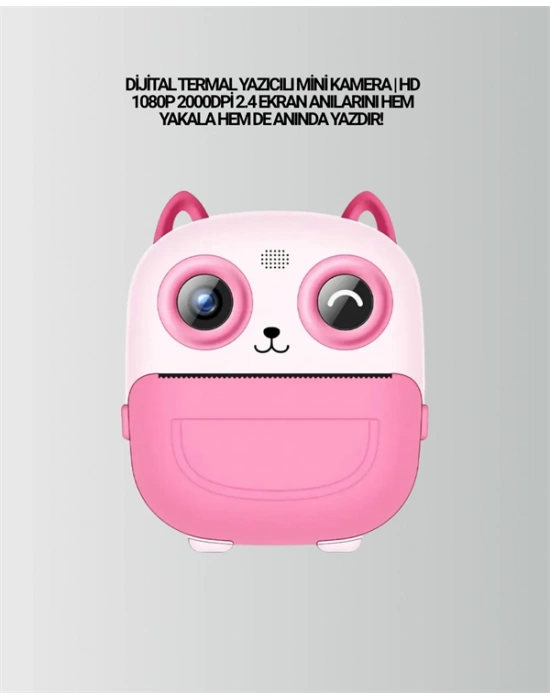 2.4” Ekranlı Mini Kamera – 1080p Kayıt + Mürekkepsiz Yazdırma