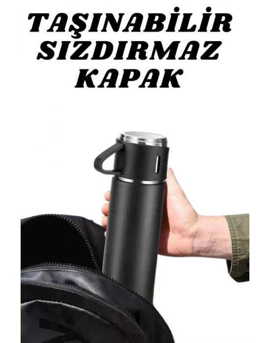3 Bardaklı Termos Seti Anneler Gününe Özel Hediye Taşınabilir Sızdırmaz Isı Koruyucu
