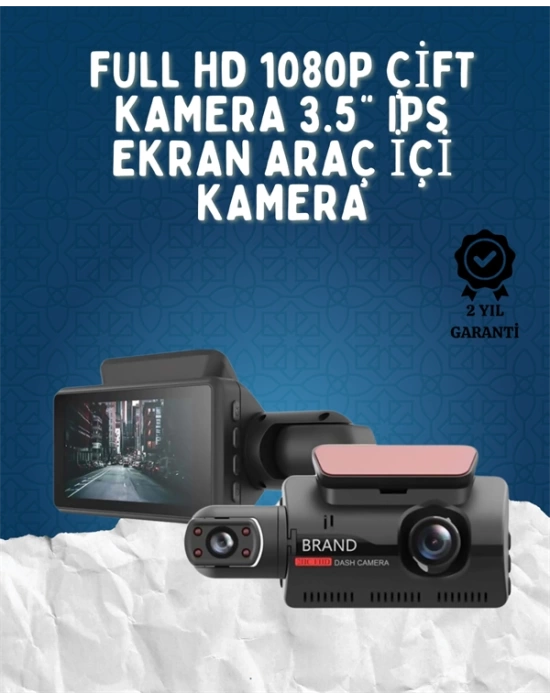 3 İnç IPS Ekranlı Çift Lensli 1080P Araç Kamerası – WiFi & Gece Görüşlü Güvenlik