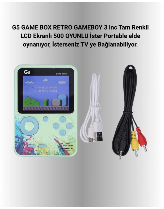 3 İnç Renkli Ekranlı Taşınabilir El Konsolu – G5 Modeli