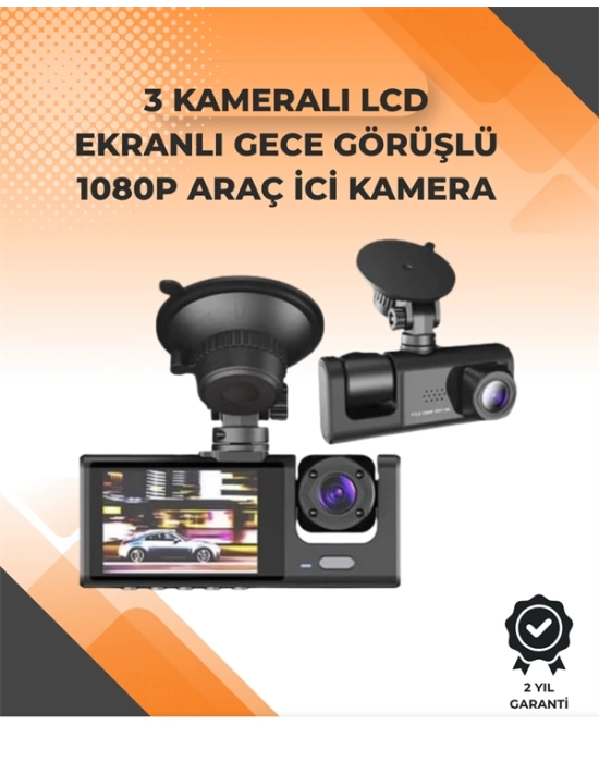 3 Kameralı Dashcam Sistem – Geri Görüş Yardımı, Park Koruması ve G-Sensör