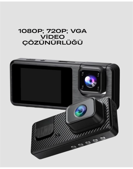 3 Kanallı Araç DVR – Ön + İç + Arka Kamera ile Tam Kapsama, Yüksek Güvenlik