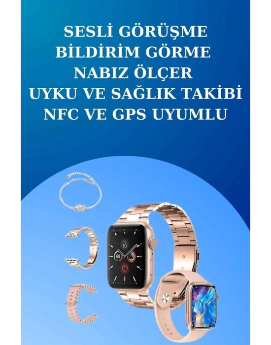 3 Kordonlu Dokunmatik Ekran Akıllı Saat ve 2.Nesil Kablosuz Bluetooth Kulaklık ANC/ENC