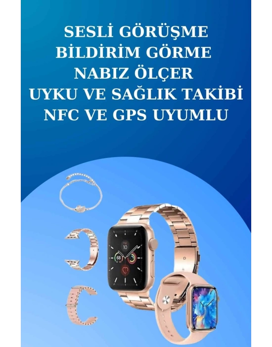 3 Kordonlu Dokunmatik Ekran Akıllı Saat ve 2.Nesil Kablosuz Bluetooth Kulaklık ANC/ENC