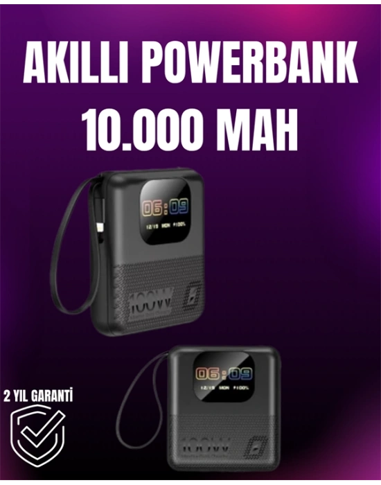 3ü 1 Arada Akıllı Cihaz: Saat, Powerbank, Hoparlör – 10.000 mAh