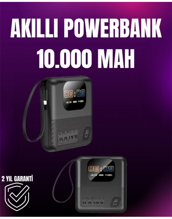 3ü 1 Arada Akıllı Powerbank Saat ve Hoparlör 10.000 mAh