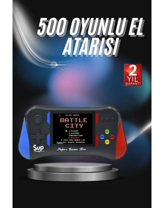 3.5 İnç 500ü 1 Arada Klasik Oyun Konsolu Nostalji Oyunlu Atari