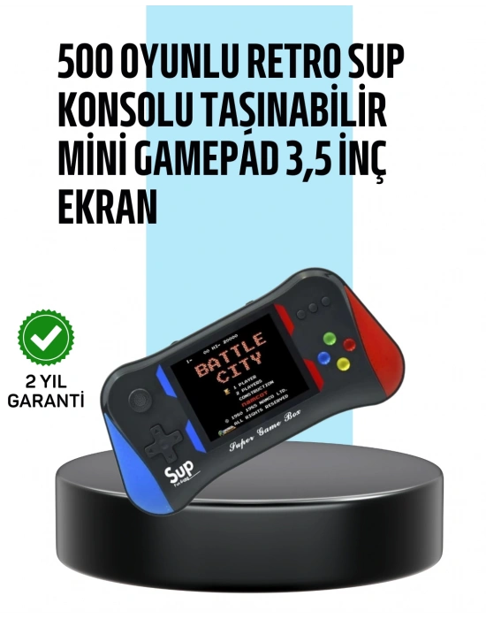 3,5 İnç Ekranlı Taşınabilir El Konsolu – 500 Klasik Oyunla Eğlence Yanınızda