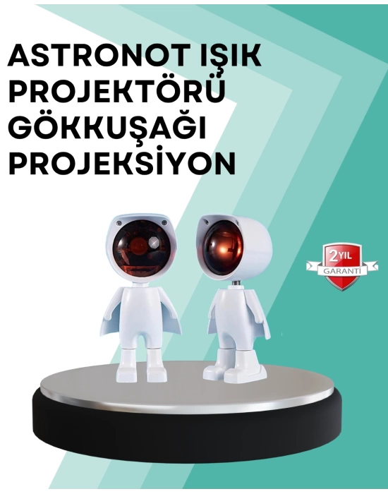360° Ayarlanabilir Başlıklı Astronot Gece Lambası