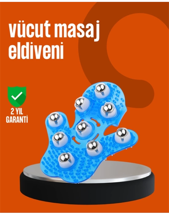 360° Dönen Masaj Silindiri – 9 Metal Bilye & PVC Duş Fırçası ile Tüm Vücut Masajı