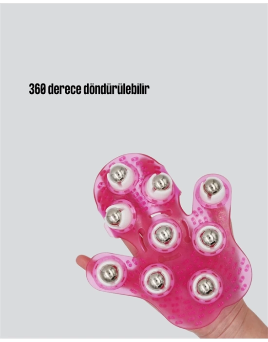 360° Dönen Masaj Silindiri – 9 Metal Bilye & PVC Duş Fırçası ile Tüm Vücut Masajı