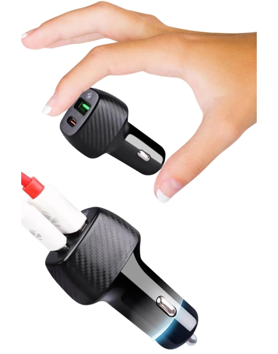 38W USB Type-C Girişli Oto Çakmaklık Araç İçi Hızlı Şarj Çakmaklık Şarj Aleti