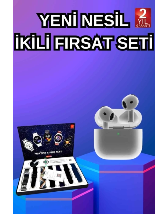 3.Nesil TWS Bluetooth Kulaklık Bluetooth Bağlantılı Akıllı Saat Amoled Ekran Plastik Hasır Kordon