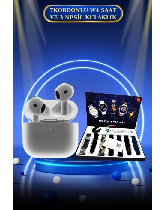 3.Nesil TWS Bluetooth Kulaklık Bluetooth Bağlantılı Akıllı Saat Amoled Ekran Plastik Hasır Kordon