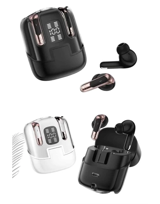 4 Adet Çift Kulaklık Dijital Göstergeli Yüksek Ses Kaliteli Bluetooth Kulaklık