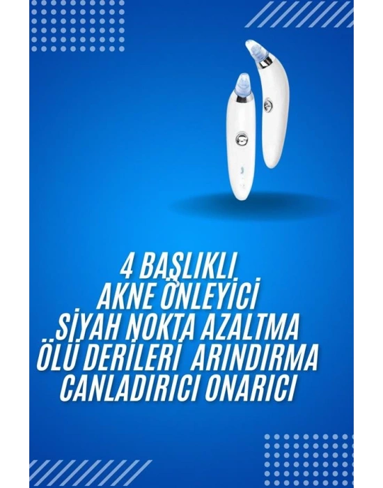 4 Başlıklı Pilli Vakumlu Siyah Nokta Temizleyici Akne Ve Sivilce Önleyici