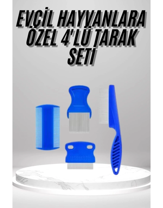 4lü Bit Evcil Hayvan Tarak Seti Kedi Köpek Bit Tarak Seti Pire Tarağı