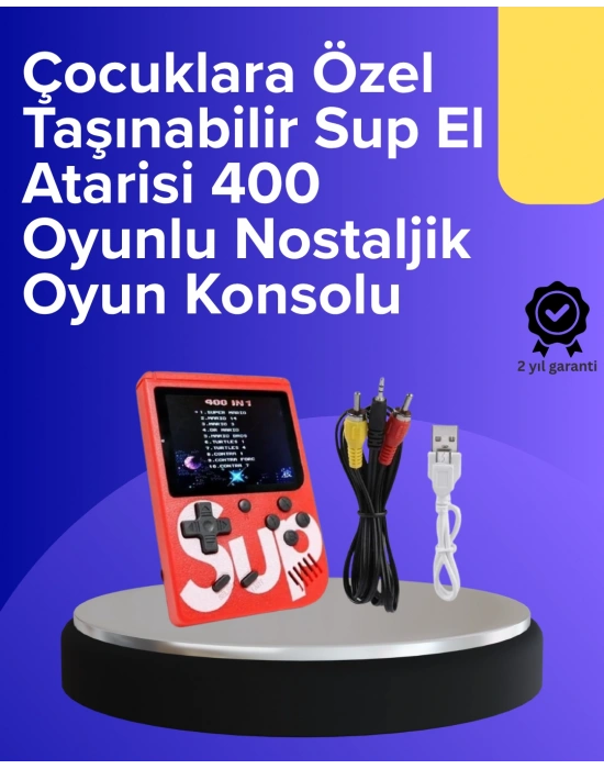 400 Oyunlu Taşınabilir Retro El Konsolu