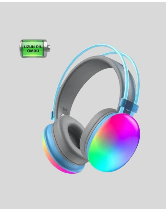 40mm Sürücülü RGB Kablosuz Kulaklık – Oyun ve Müzik için