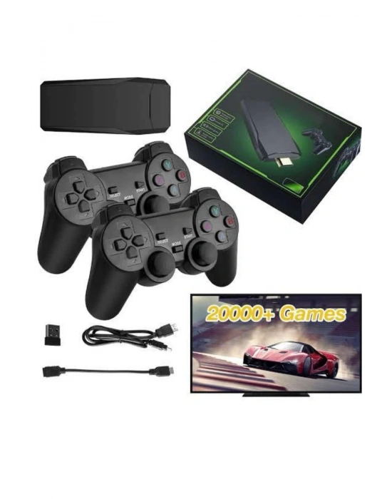 4k Game Stick Oyun Konsolu 2.4g Kablosuz Çift Kol Nostaljik Oyunlar