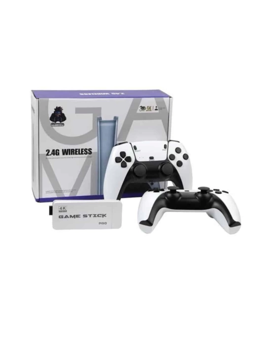 4K HD Görüntü Kaliteli Retro Game Stick 20000 Oyunlu Çift Kollu Beyaz Game Stick