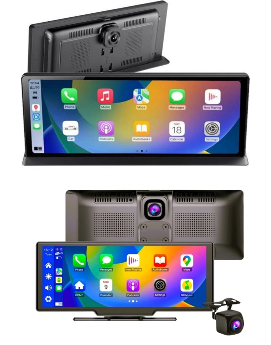 4K Ultra Araç İçi Ön ve Arka Kameralı Ekran HD 2 Kameralı Torpido Üstü Araç Multimedya