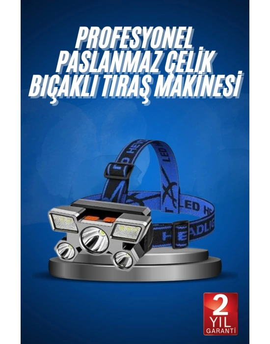 5 LED Far Şarj Edilebilir Güçlü Kafa Lambası Kamp Lambası 4 Modlu (Kopya)