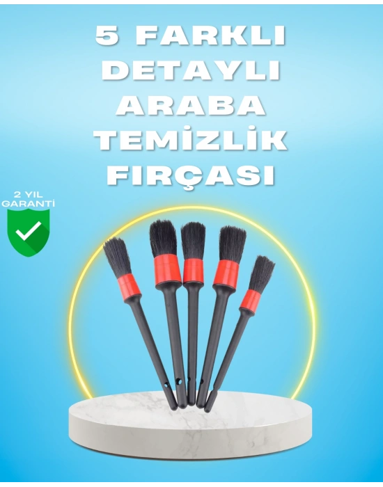 5li Araba Temizlik Fırçaları-Farklı Boyutlu Fırçalarla Derinlemesine Temizlik