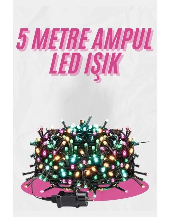 5 Metre Ampul LED Işık Renkli RGB Çok Renkli Led Aydınlatma
