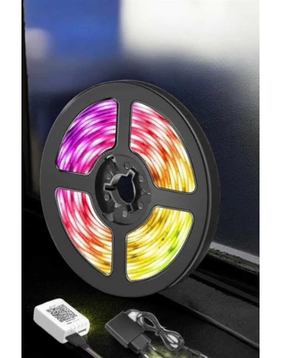 5 Metre Şerit Led RGB Işıklı Kumandalı Güç Adaptörü Her Ortama Uygun