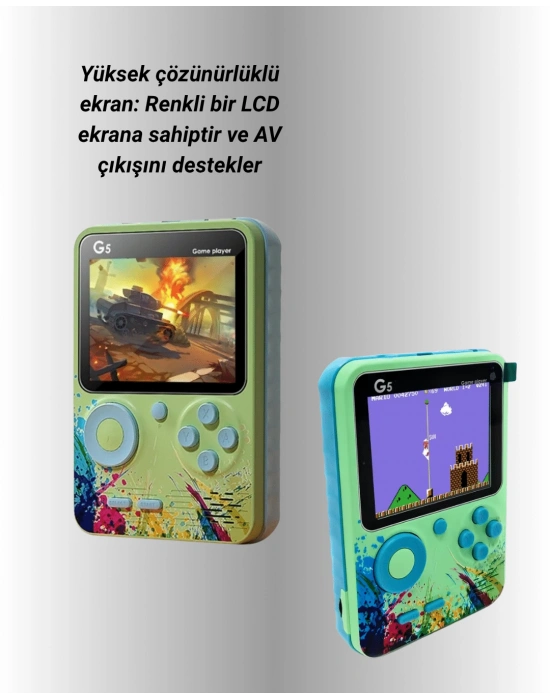 500 Oyun Hafızalı G5 Game Box – Renkli LCD Ekranlı