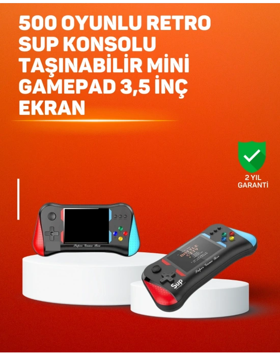 500 Oyunlu El Tipi Taşınabilir Oyun Konsolu – Şarjlı ve TV Bağlantılı Model