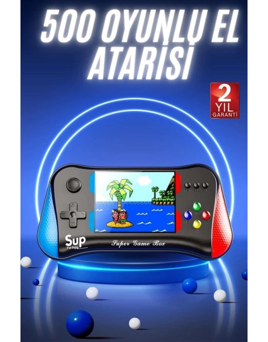 500 Oyunlu Retro Sup Konsolu Taşınabilir Mini Gamepad 3,5 İnç Ekran