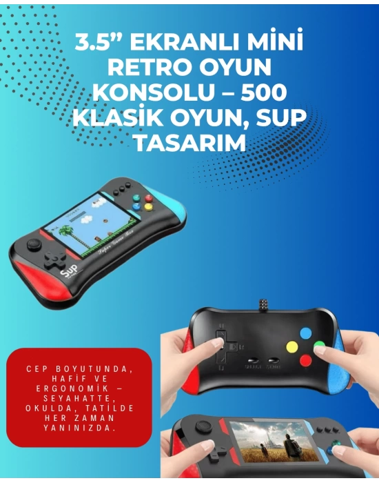 500 Retro Oyunlu Taşınabilir El Konsolu – X7M Modeli