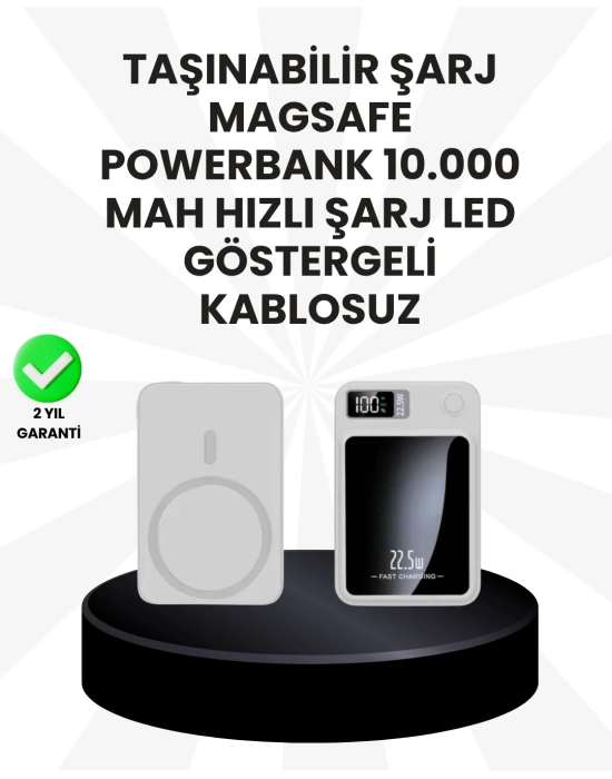 5000mAh / 10000mAh Kapasiteli Manyetik USB-C ve Kablosuz Powerbank