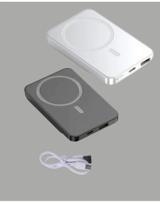 5000mAh / 10000mAh Kapasiteli Manyetik USB-C ve Kablosuz Powerbank