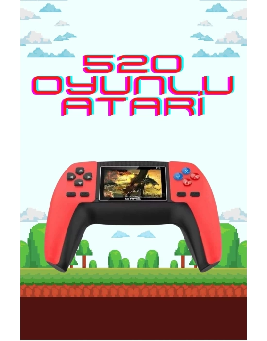520 Retro Oyunlu El Konsolu Atari Oyun Konsolu Taşınabilir