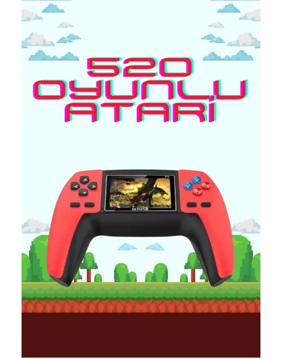 520 Retro Oyunlu El Konsolu Atari Oyun Konsolu Taşınabilir