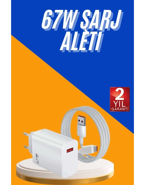 67W Hızlı Şarj Yüksek Voltaj Korumalı Type C Şarj Adaptörü