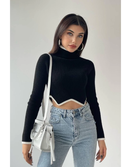 Balıkçı Crop Kazak Yeni Sezon Crop Kazak Kısa Kazak Boğazlı Kazak