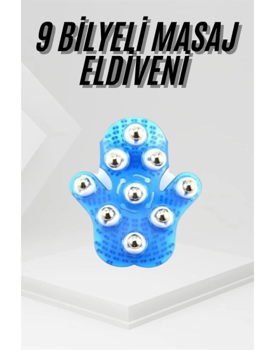 9 Bilyeli Masaj Eldiveni Tüm Vücut Masajına Uygun Kafa Masaj Aleti