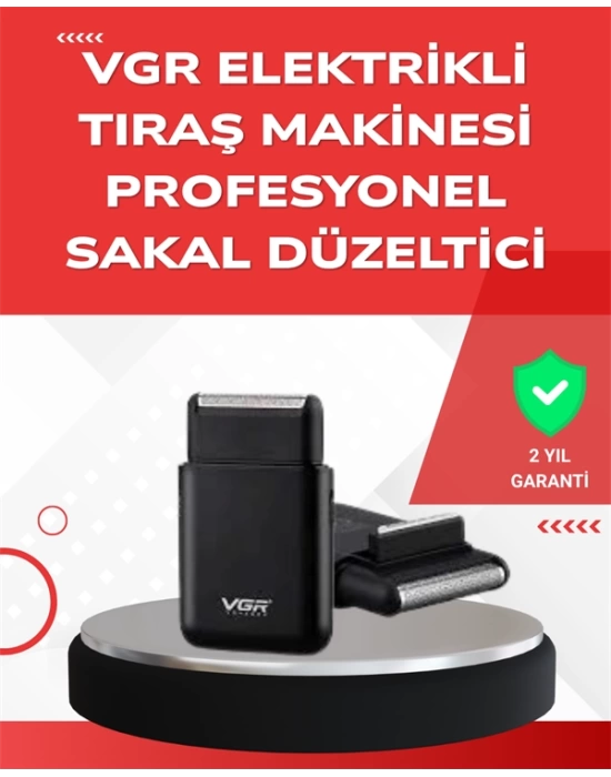 ABS Gövdeli Süper İnce Elektrikli Sakal Kesici – 45 dk Kablosuz Kullanım, Yanak Makası Dahil