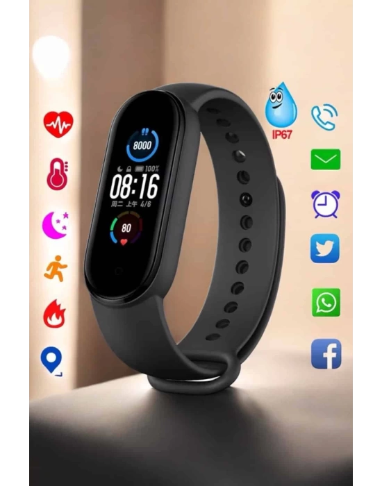 Akıllı Bileklik Fitness ve Sağlık İçin Akıllı Bileklik Adım Sayar, Kalp Atışı, Uyku İzleme