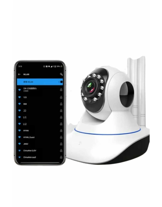 Akıllı Gece Görüşlü Sensörlü Wifi Kamera Telefondan Takip Edilebilir