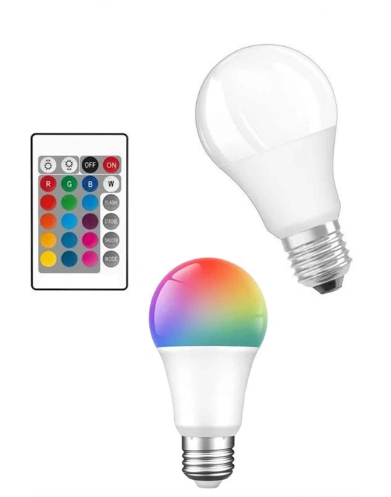 Akıllı RGB Led Ampul Led Uzaktan Kumandalı Renk Değiştiren Ampul