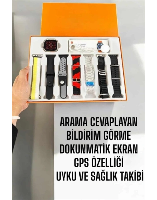 Akıllı Saat 7 Farklı Kordonlu Arama Cevaplayan Bildirim GPS Özelliği