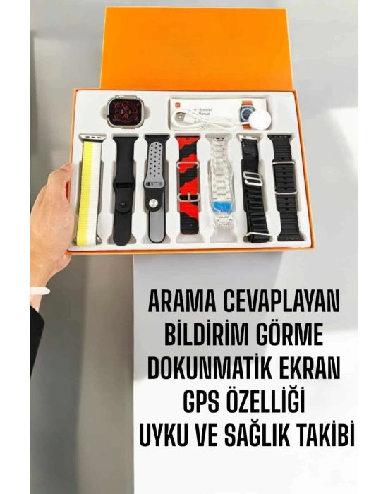 Akıllı Saat 7 Farklı Kordonlu Arama Cevaplayan Bildirim GPS Özelliği